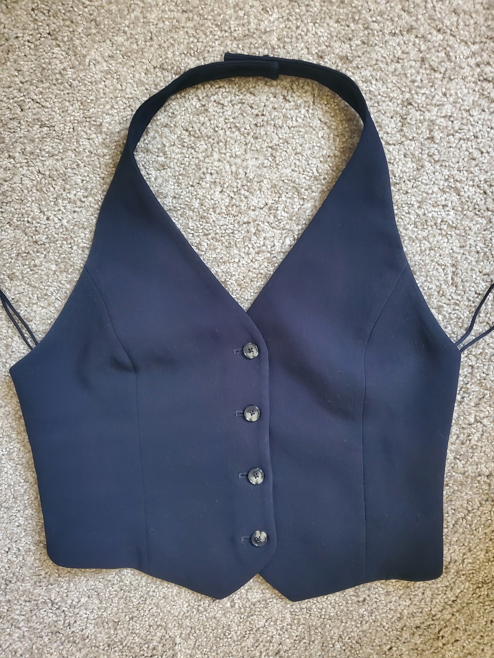 Babaton Aritzia Crepette Button-up Halter Black Vito Vest